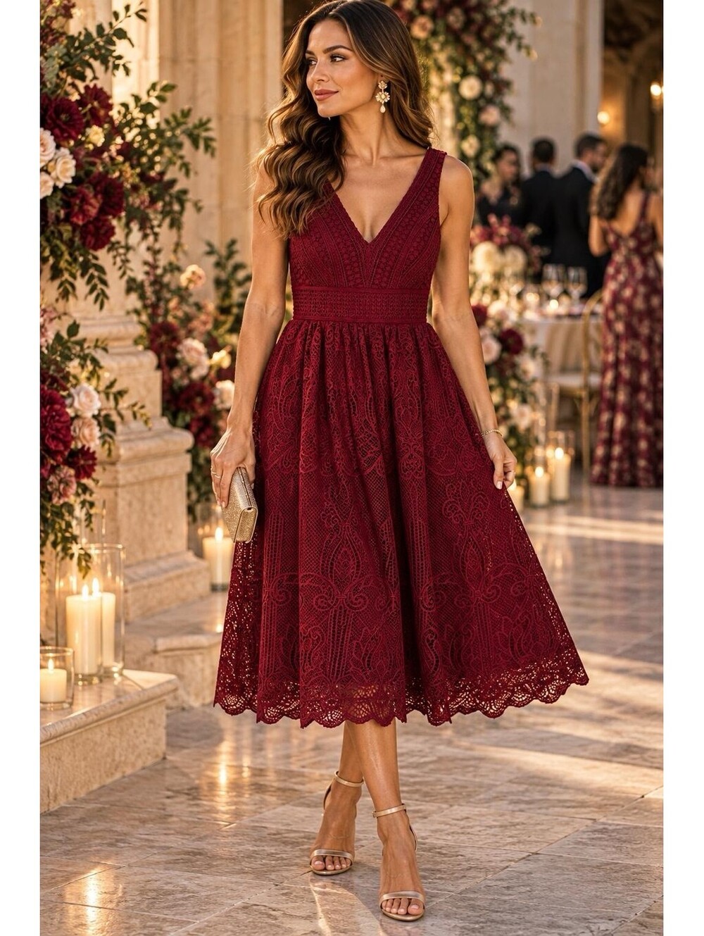 HD In Paris Burgundy Knit Dress Size Small 100% Cotton With Pockets
